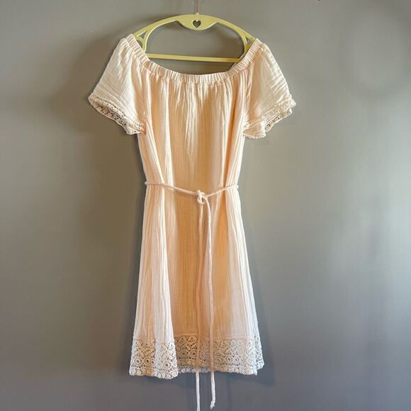 Michael Stars Light Pink Short Sleeve Double Gauze Cotton Mini Dress | SZ XS - Picture 7 of 14
